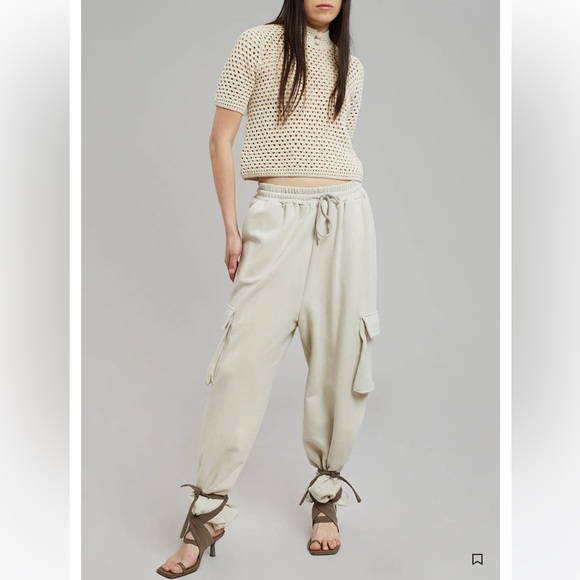 The Frankie Shop Cargo Sweatpant in Birch (off white) XS/S
